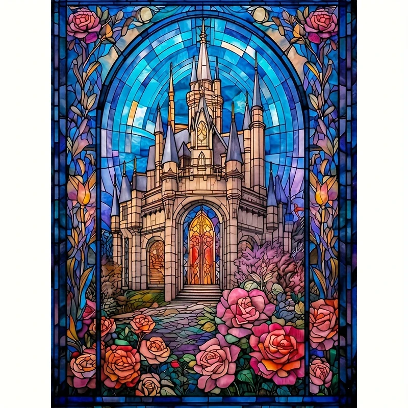 

A Building among Flowers 500/1000/1200/2000 PCS Jigsaw Puzzles Family Activity Games for Gameroom Bedroom Home Decor