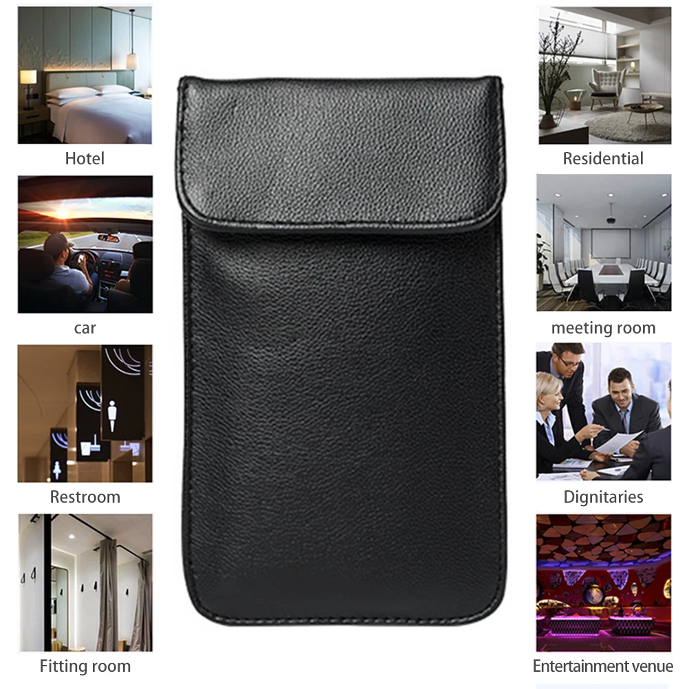 Anti-Tracking/Radiation GPS Shielding Wallet Case With Buckle Faraday Bag Cell Phone Signal Blocking/Jammer Pouch Bag