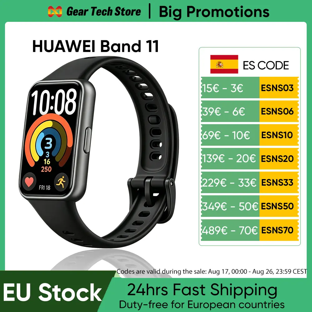 Huawei Band 11 Smartwatch 1.62-Inch Amoled 5Atm Heart Rate Spo Bluetooth 6.0 An…