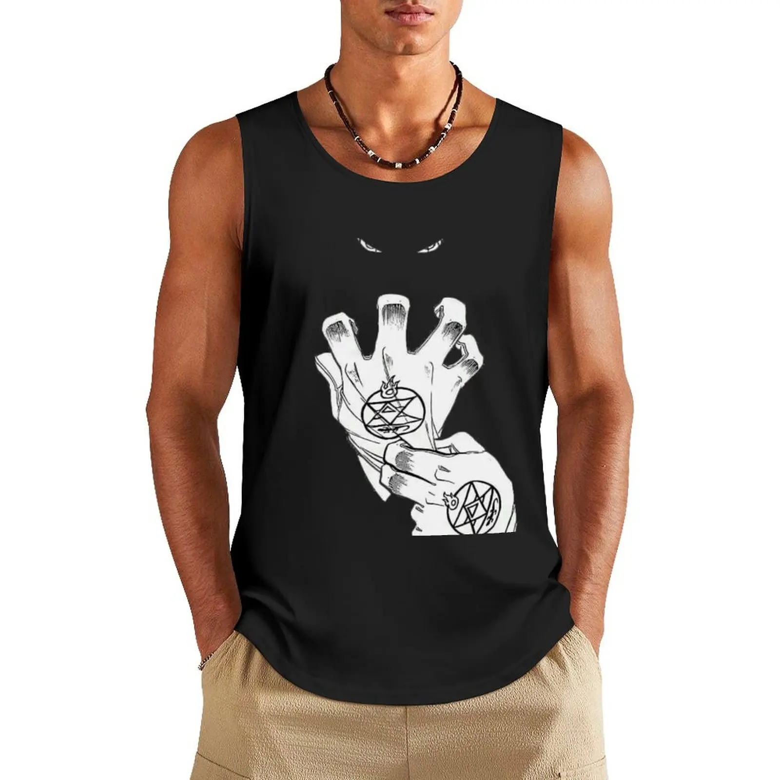 

FULLMETAL ALCHEMIST DRAWING Tank Top Men's sleeveless t shirts Men's summer vest