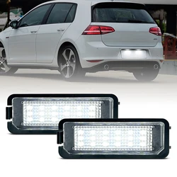 2Pcs For VW Golf 4/5/6/7 Passat Amarok Arteon New Beetle Crafter Crafter Eos White LED Number License Plate Light