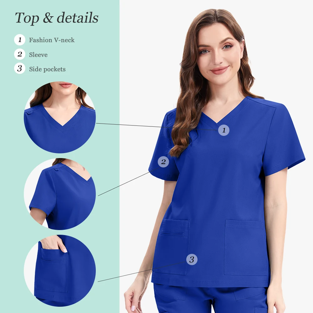看護師服スクラブ制服女性速乾トップとパンツ病院作業スクラブファッションフレアパンツボトムス制服セット新
