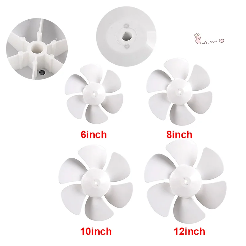 1PC 6/8/10/12inch Small Power Mini Plastic Fan Blade 6 Leaves For Electric Fan