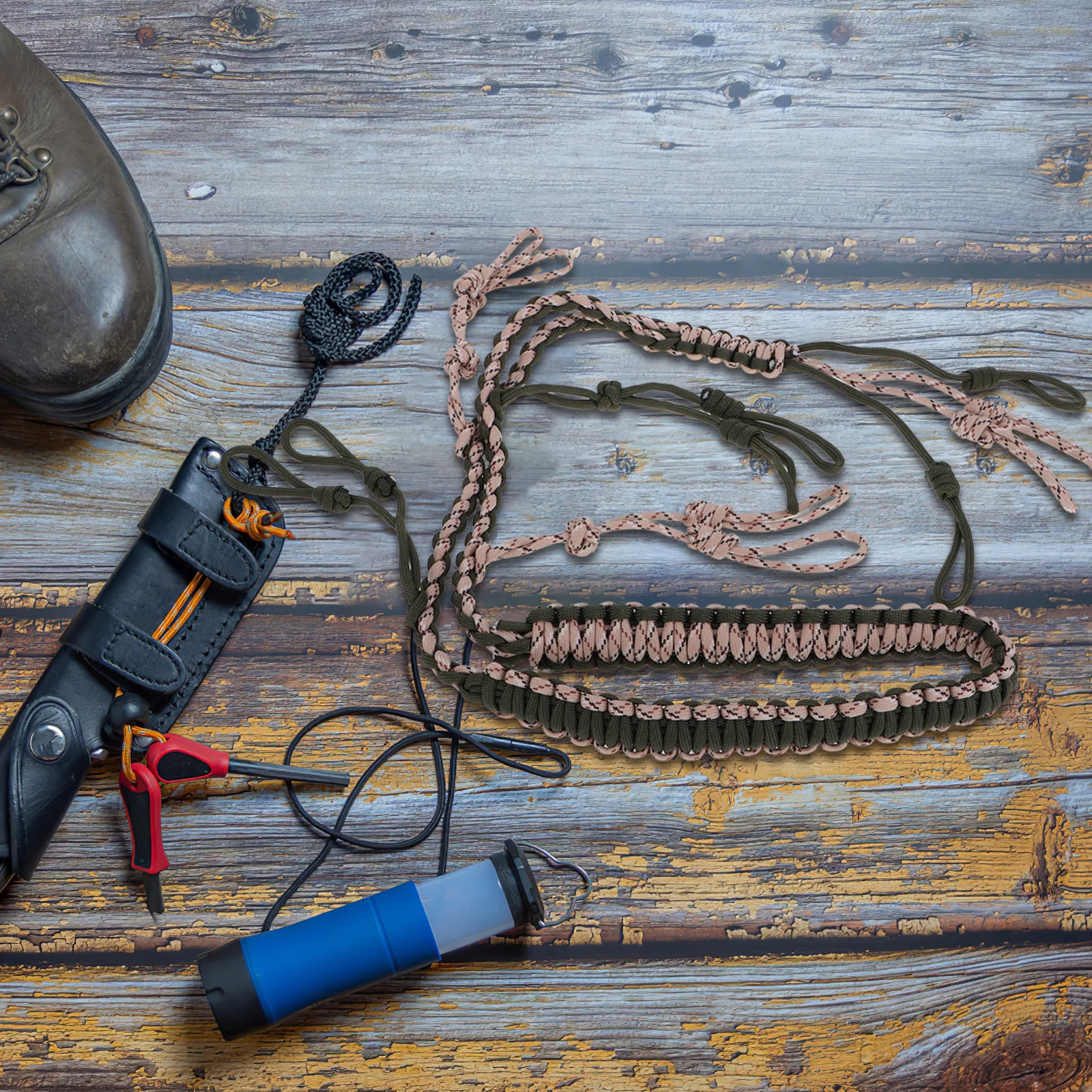 

Adjustable Woven Camping Hanging Rope Polyester Gear Hand Braided Outdoor Sports Hiking Pole Accessories Whistle