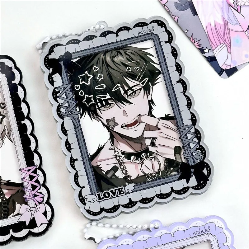 Bowknot Lace  Acrylic Photocard Holder ID Card Case for Students Anime Idol Storage Display Holders Fashion Badge Card Cover New