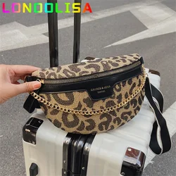 Riñonera con cadena para mujer, riñonera Vintage de diseñador, bolso cruzado de hombro para el pecho, bolsos y monederos para mujer, cartera con cinturón