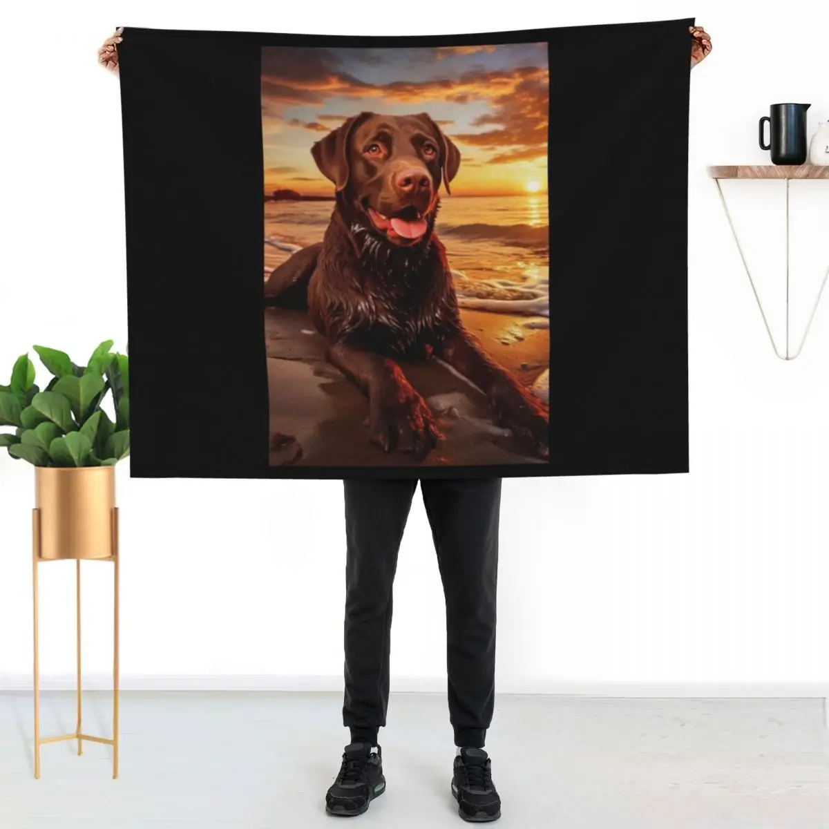 Chocolate Lab Throw Blanket Furrys Single Blankets Sofas Of Decoration Personalized Gift Camping Multi-Purpose Blankets