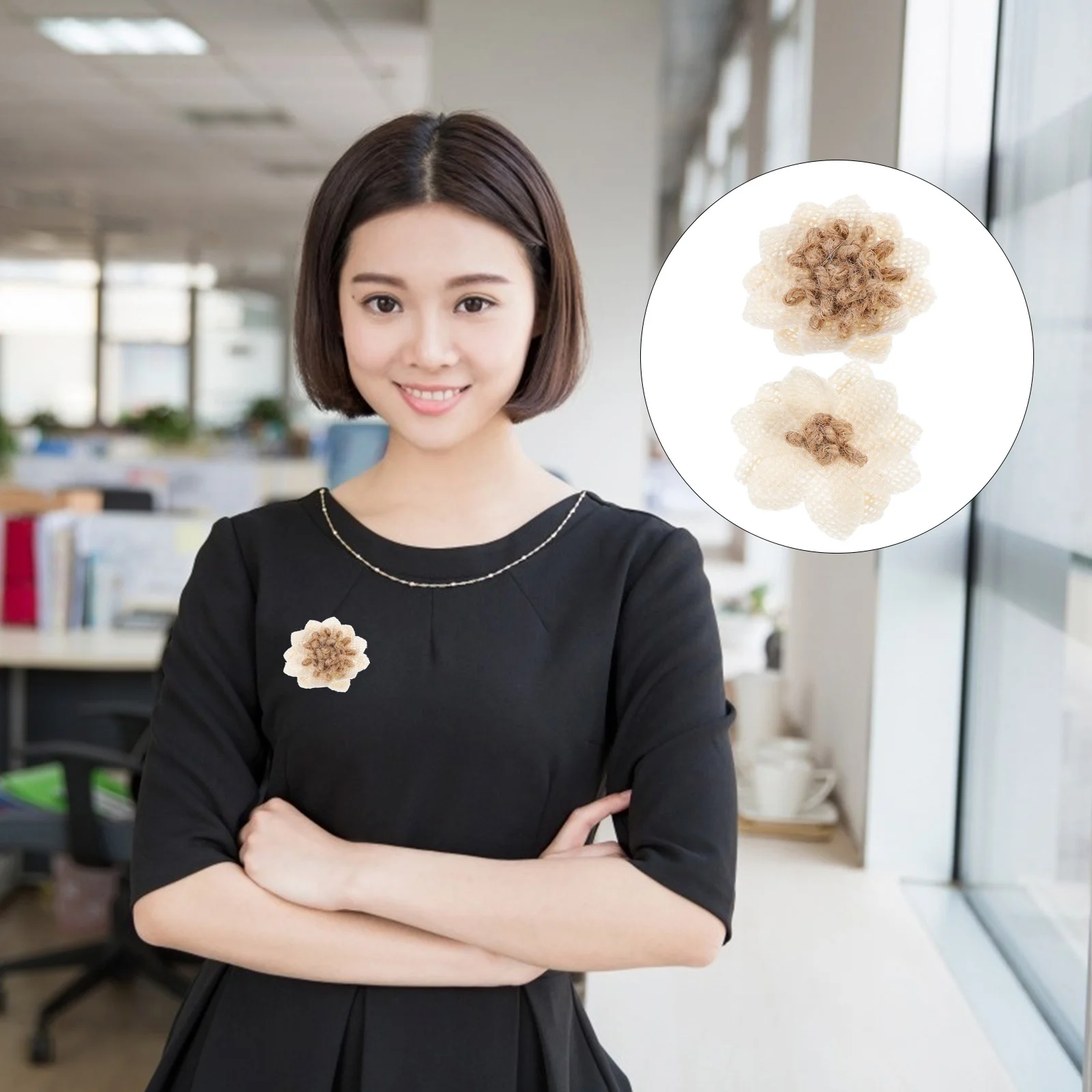 

12pcs Linen Flowers Decor Artificial Flower Diy Ornament Handmade Party Cloth Flower For Wedding Home Decor Craft