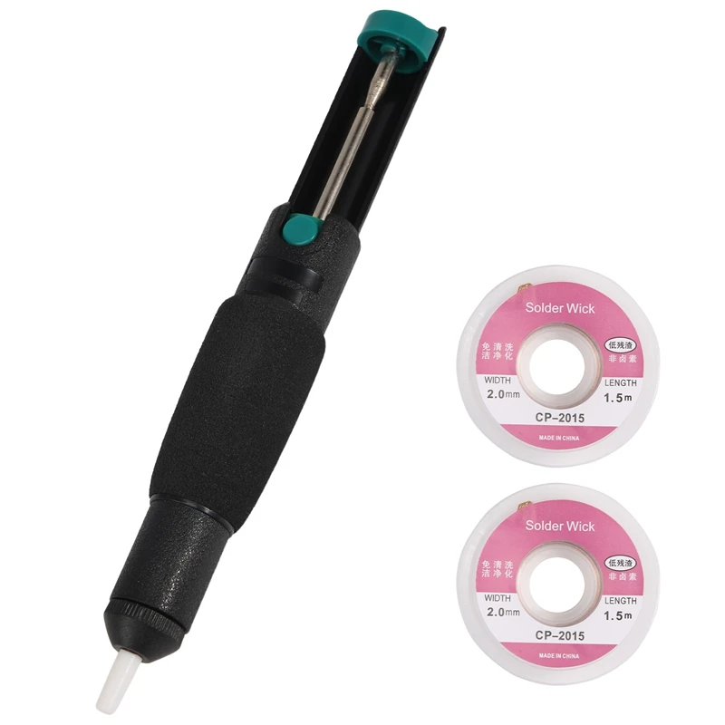 Solder Wick & Desoldering Pump Solder Sucker & Desoldering Wick 2Pcs Solder Braid (2Mm Width, 1.5M Length)