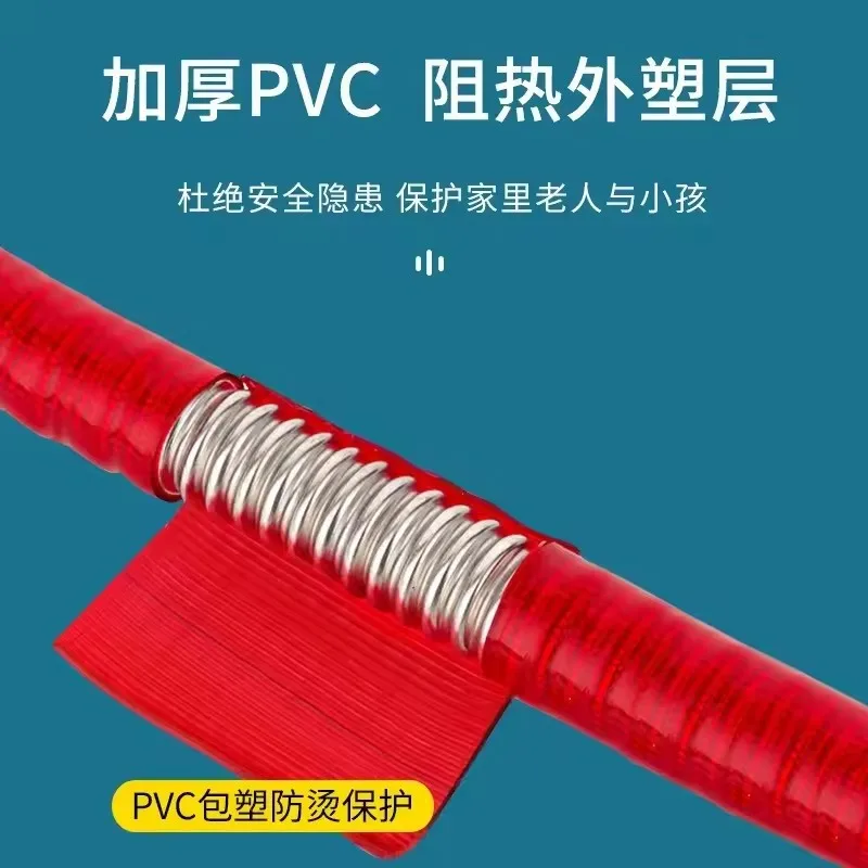 جديد 20-500 سنتيمتر 304 الفولاذ المقاوم للصدأ دش رئيس خرطوم مرنة مكافحة تحرق المغلفة الأنابيب ارتفاع ضغط أنبوب دش الحمام قوي #4