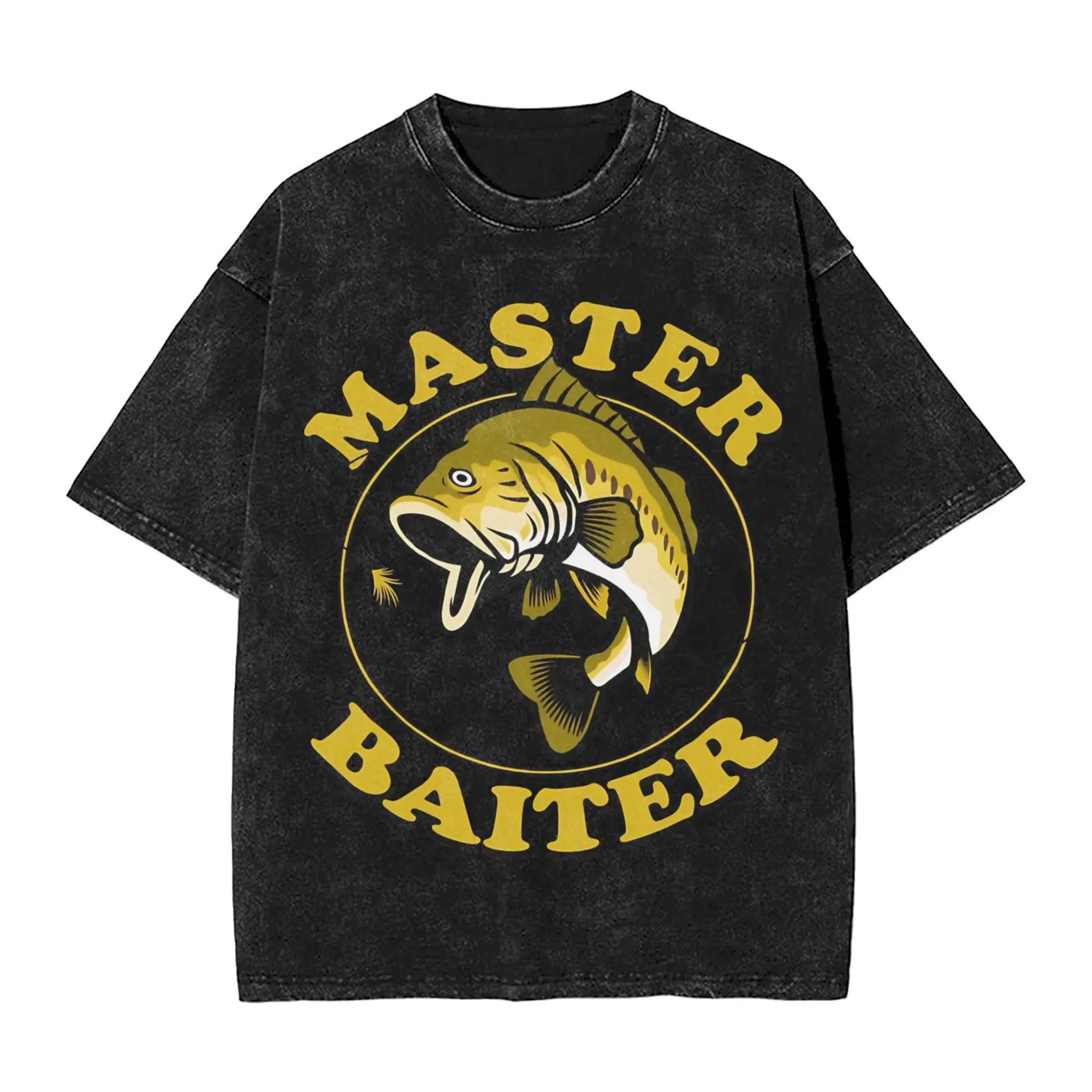 Master Baiter Funny Fishing  Merch Washed T Shirts Men Women Streetwear Hip Hop T-Shirts Summer  Tee Shirt Short Sleeve