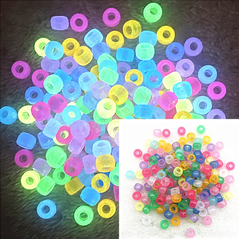 6x9mm Luminous Pony Beads Acrylic Loose Spacer Beads For Jewelry Making Handmade Material Craft Accessory Wholesale