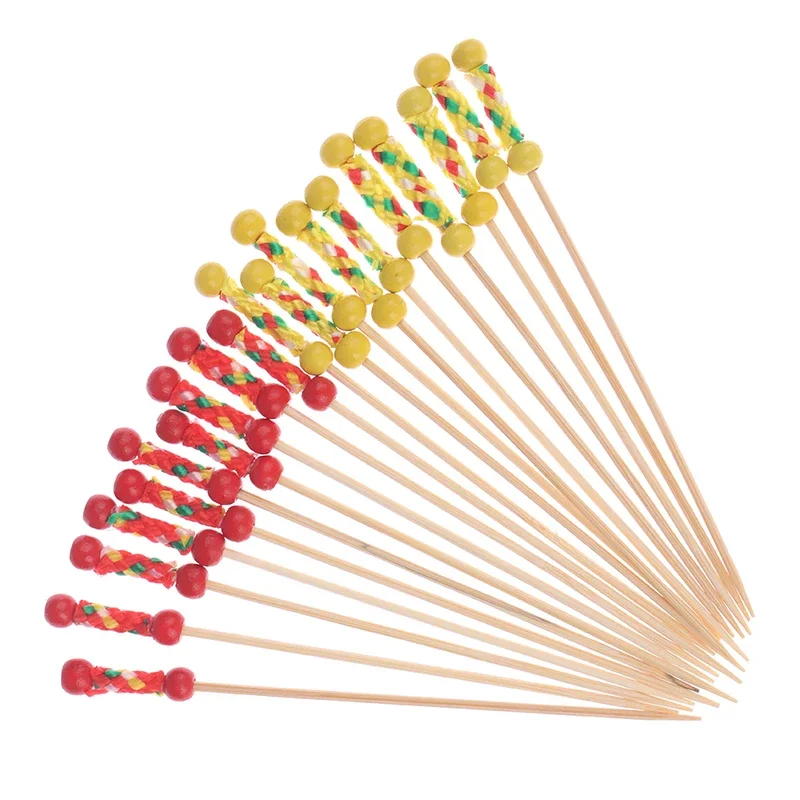 

100Pcs/Pack Creative Fruit Fork Cocktail Stick Bamboo Skewers Candied Haws Stick Used For Buffet Wedding Food Decoration