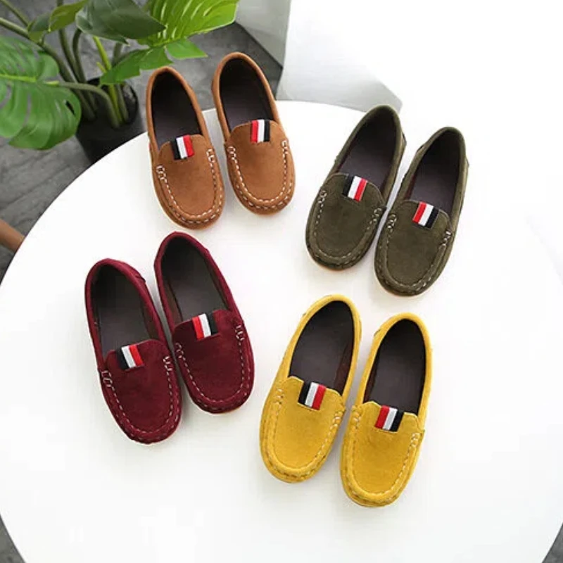 

Spring Boy's Loafers Slip-on Sewing Fashion Kid's Flat Shoe Solid Colors Anti-slip Casual Versatile Daily Children Shoes 21-36