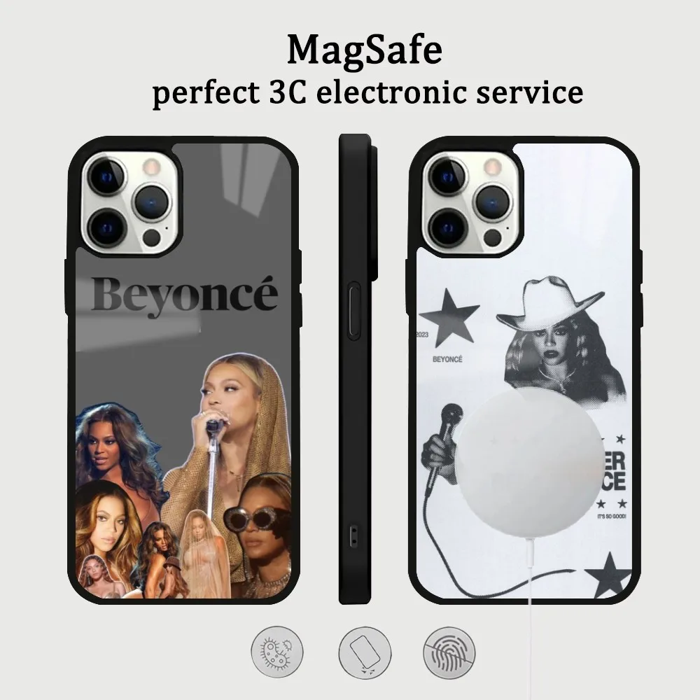 Hot Singer Beyonce Giselle Phone Case For IPhone 16 15 14 13 12 11 Pro Max Plus Mini Magsafe Mirror Wireless Magnetic Cover