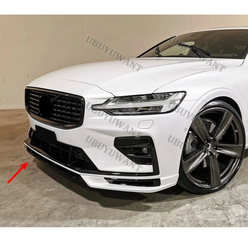 3 Pcs For Volvo NEW S60 V60 (Only For SPORT Style) 2020-2025 Front Chin Spoiler Bumper Splitters Front Lip Body Kits view 6