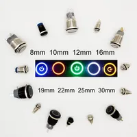 Push Button Switch Electric Waterproof Power 6v 12v Led Light Momentary on Off 8/10/12/16/19/22/25/30mm Micro Pressure Switches