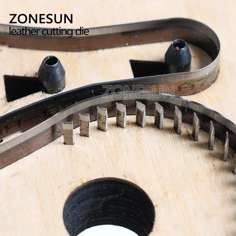 ZONESUN Customized leather cutting die Leather Craft DIY Key Ring Wooden Template Knife Punching Key Chain Cutting Mould Cutter