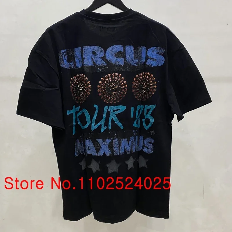 Black Men's Daily Casual UTOPIA T-shirts Colorful Print Round Neck Short Sleeve Cactus Jack Top Tee