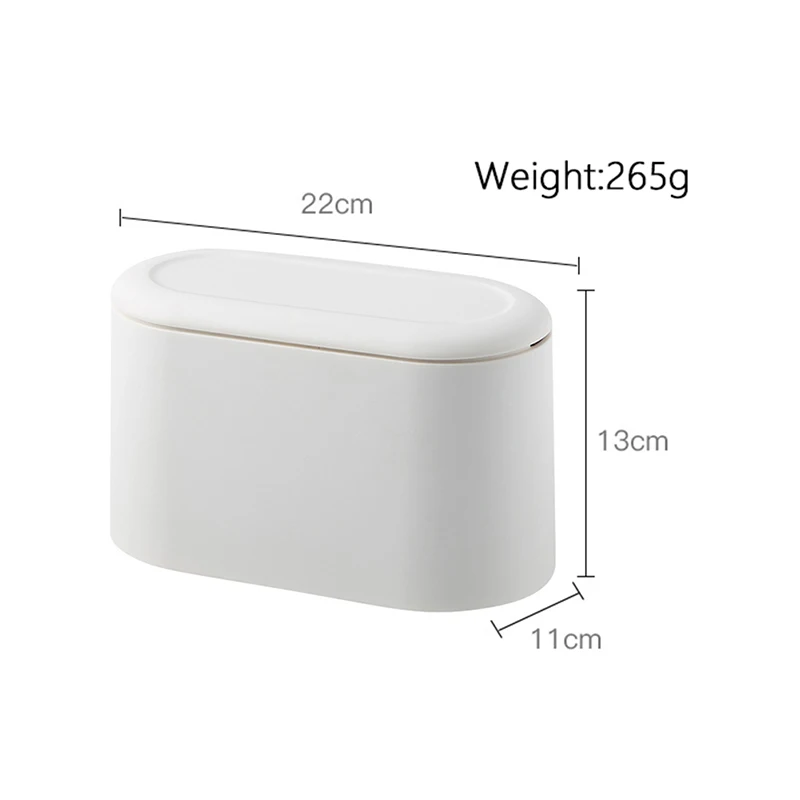 Simple Desktop Trash Bin Mini Durable Storage Bucket Can Automatic Pop-up Lid For Dressing Tables Home Office Garbage Bucket