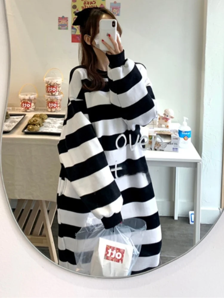 Gonna da donna a righe foderata in Fce vestibilità ampia Dr Gonna lunga comoda casual Sle Inverno Nuovo arrivo Colore Blo Design