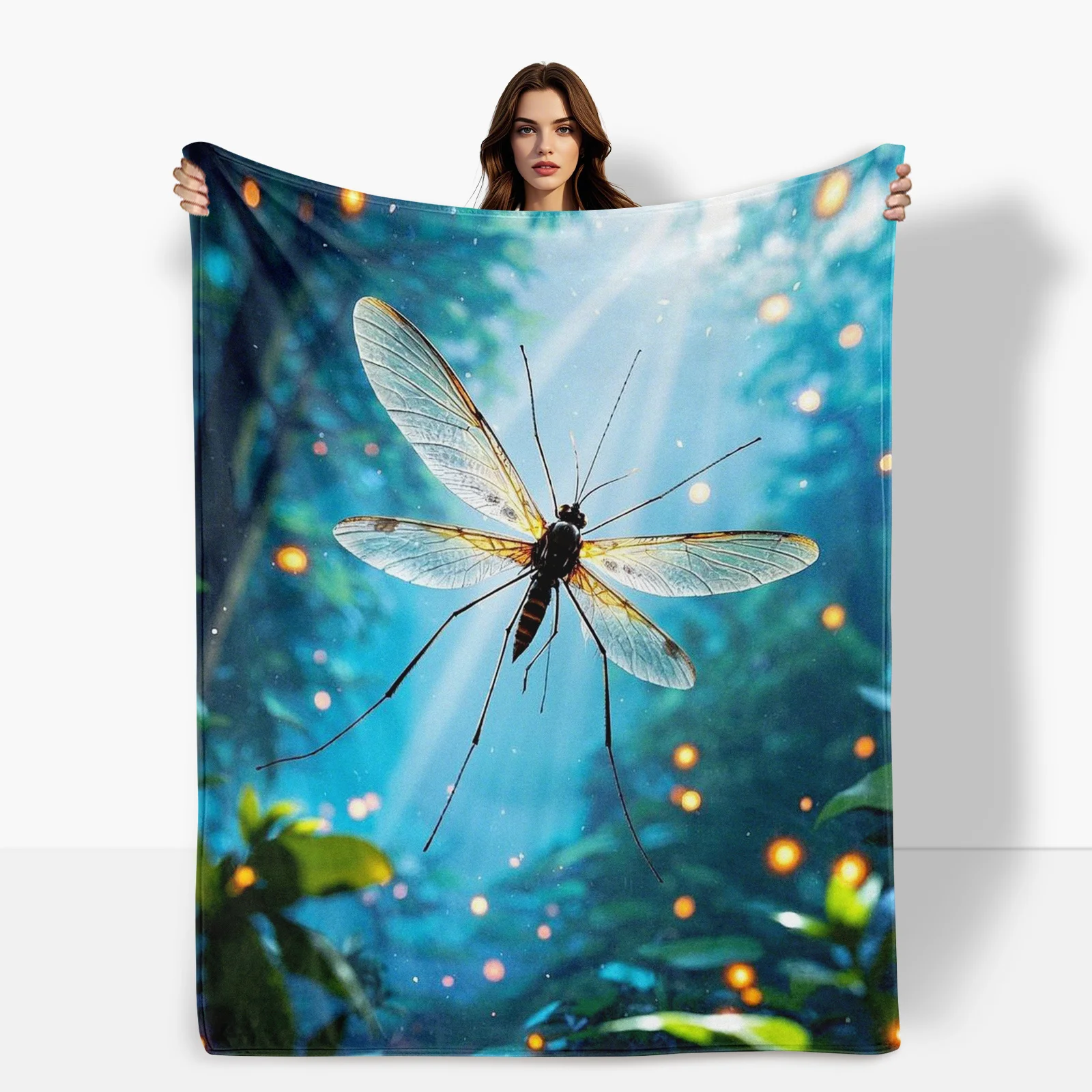 Enchanting Mosquito Blanket With Forest Glow And Starry Night Design For Whimsical Home Aesthetic