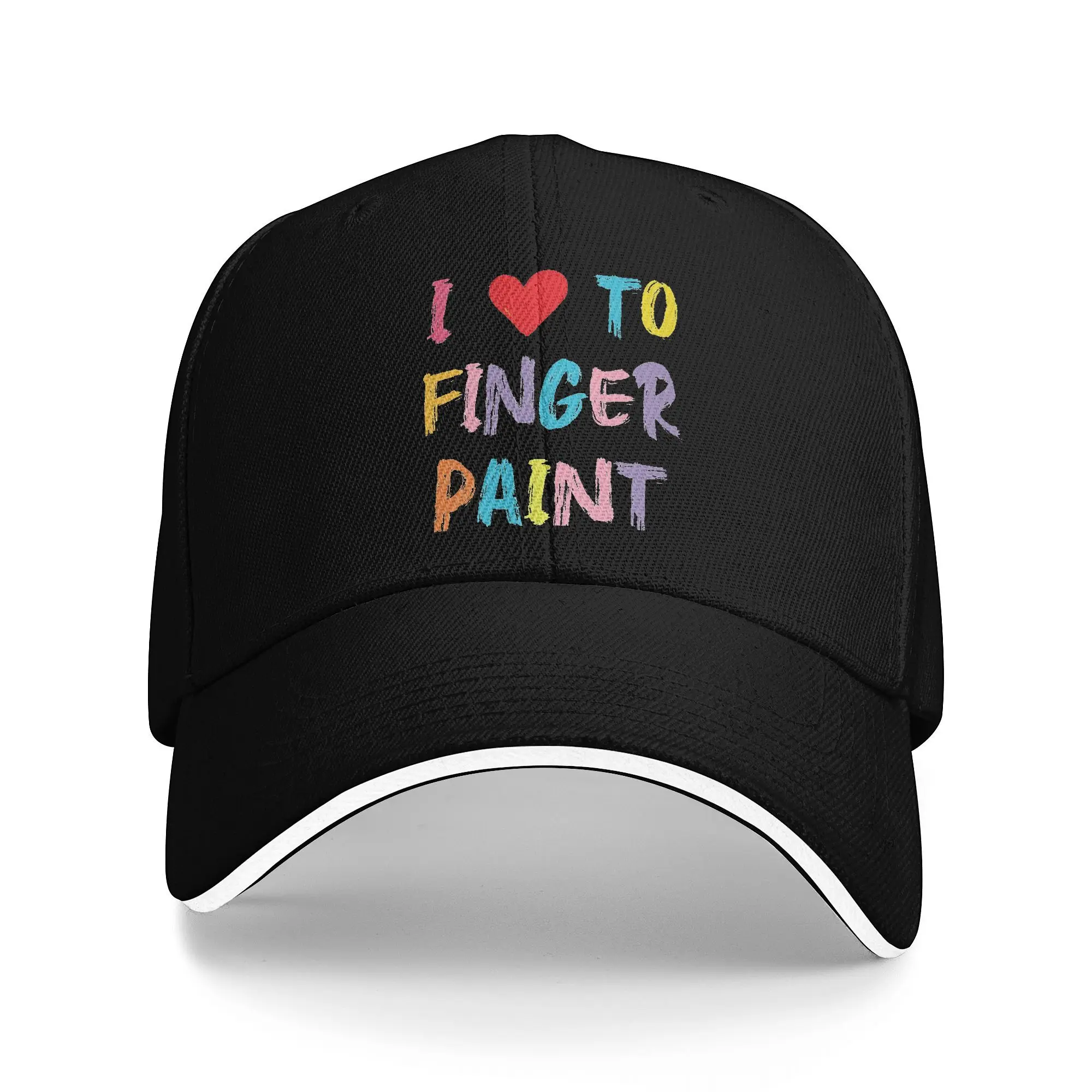 I Heart Love To Finger Paint Sun Baseball Cap Summer Unisex Men  Design Trucker Hat Wholesale Casual Tennis Skate Baseball Caps