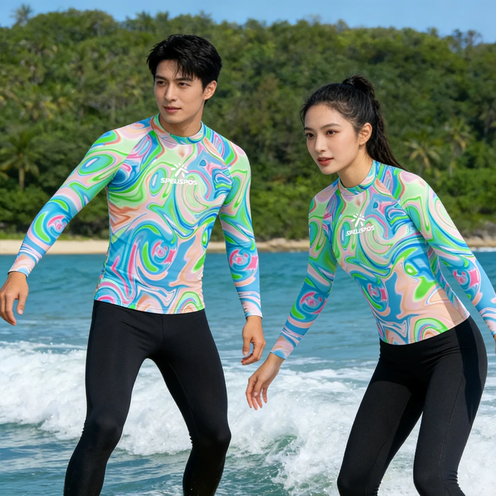 

Long Sleeve Rash Guard Surfing Clothing Men's and Women's Beachwear Swimwear Beachwear Breathable Surf Shirt for Water Sport