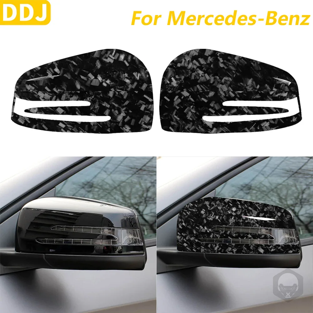 For Mercedes-Benz W204 W246 W176 W207 W212 GLA GLK CLA CLS Car Accessories Real Forged Carbon Fiber Rearview Mirror Cover Trim