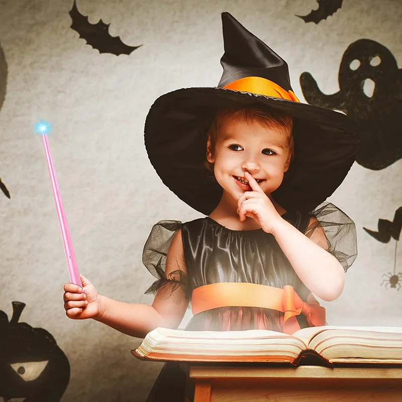 1/2 قطعة عصا سحرية للأطفال لعبة صوت مضيئة معالج الساحرة يده عصا سحرية عصا تأثيري الدعائم حفلة الهالوين هدية TMZ