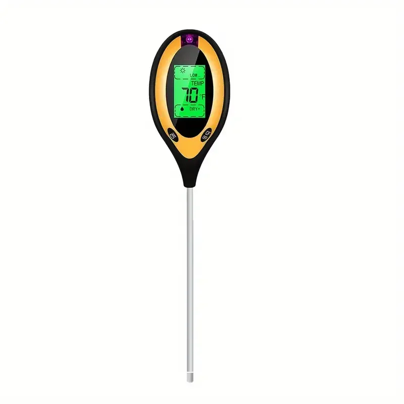 Soil PH Meter Tester Soil Tester PH Moisture meter Temperature Sunlight Intensity measurement Analysis Soil Acidity Test 4 in 1