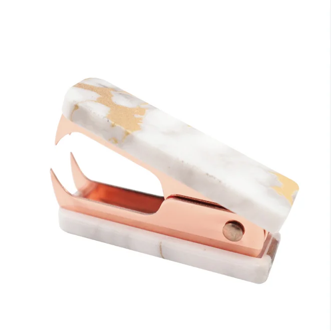 Marbling Acrylic Body Steel Jaws Staple Puller Removal Tool Rose Gold Staple Remover For Dress Up Home Office School Desk Kits