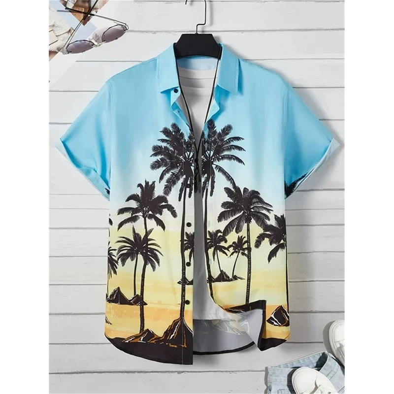 

Summer Flower 3D Print Tops Men's Summer Hawaiian Beach Shirts Outdoor Party Harajuku Blouse Womens Clothes Short-sleeved Shirt