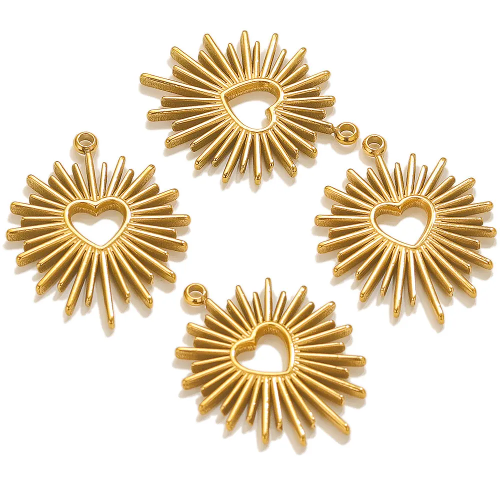 

4 шт. позолоченные подвески в форме сердца из нержавеющей стали для изготовления ювелирных изделий, серьги-подвески «сделай сам», принадлежности для изготовления аксессуаров, детали