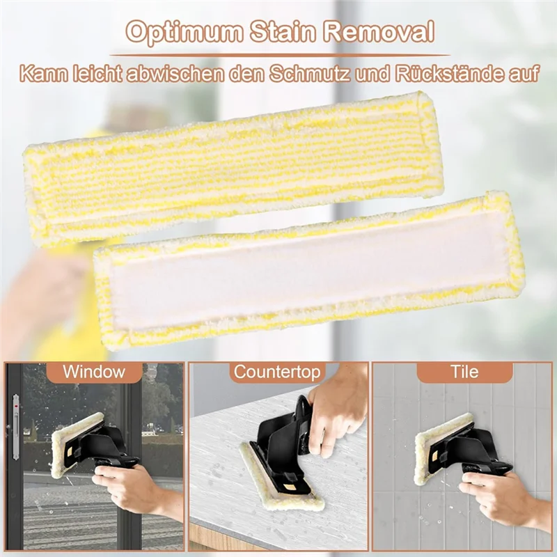 مجموعة ملحقات M04K للمكنسة الكهربائية Karcher Window WV1، WV2، WV5 Plus: أغطية ممسحة من الألياف الدقيقة وممسحة شفاه مطاطية