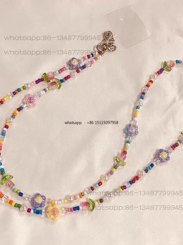 

Lanyard long lanyard mobile phone case loudspeaker pearl strap crossbody DIY bag