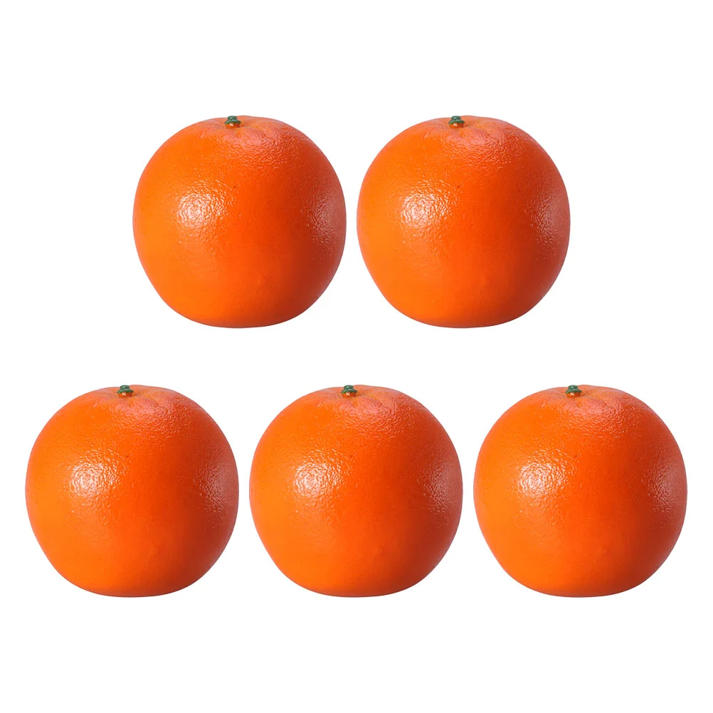 5 Pcs Fruit Orange Model Fake Ornaments Lifelike Decorations Realistic Home Models Simulated Toddler