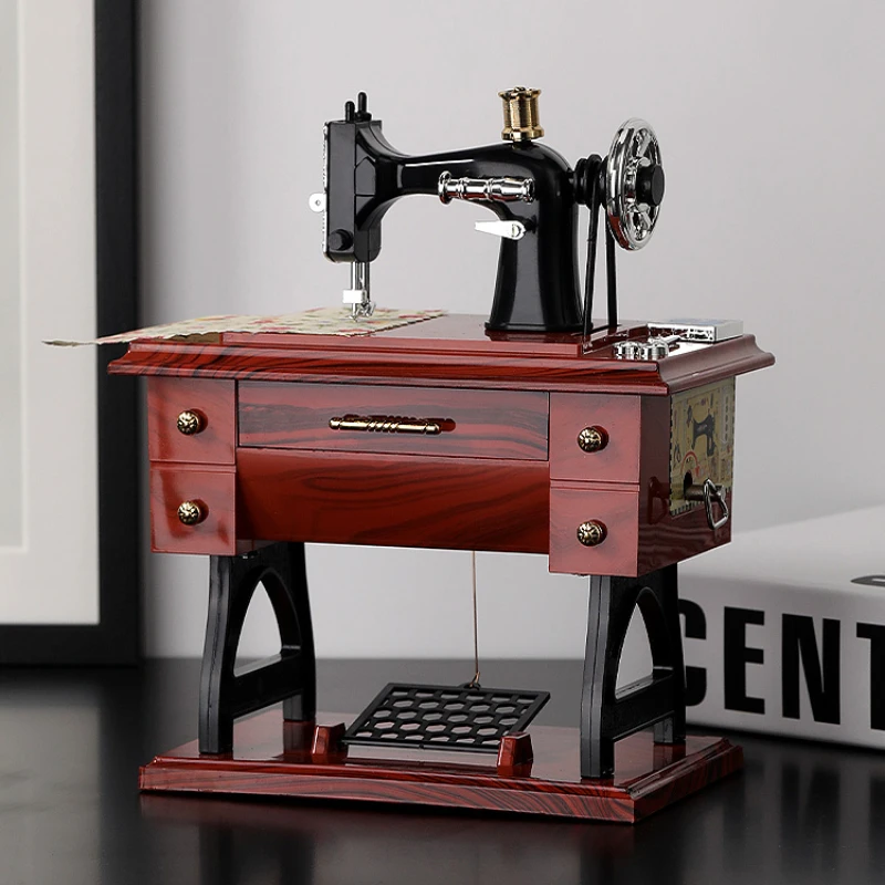 

Retro European style nostalgic home accessories furnishings sewing machine sewing machine music box bookcase furnishings gifts