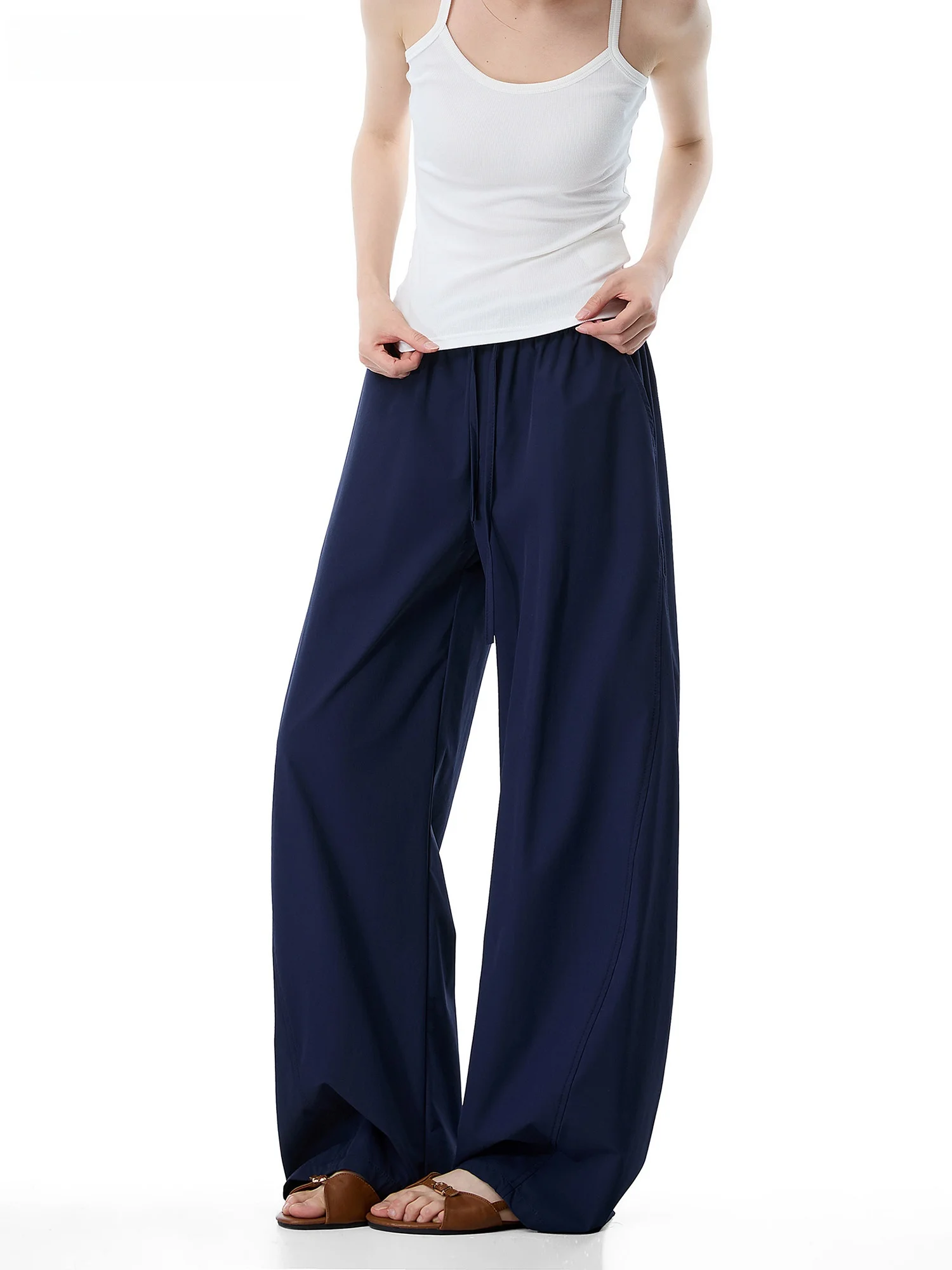Quick Dry Wide Leg Casual Pants Women's Sport Pants Thin Summer Long Cool Feeling Trousers BURGENLAND Fast Drying Comfortable