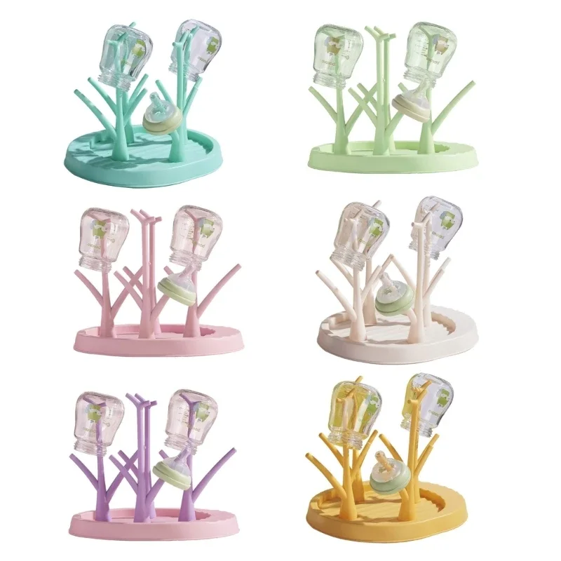 Upgraded Babies Bottle Holder Cleaning Dryer Drainer Removable Babies Bottle Drying Rack Storage Rack Tree Shape Rack