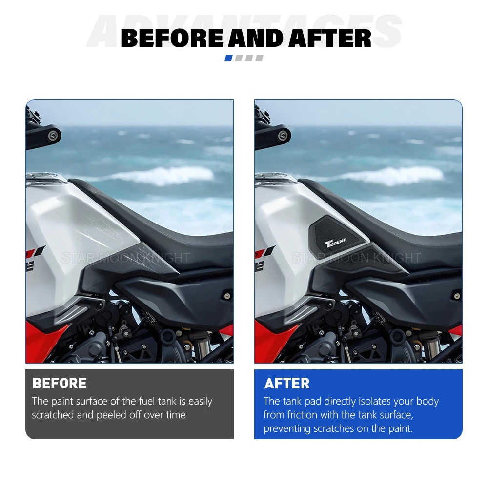 NEW Tank Pad Stickers For YAMAHA TENERE 700 Tenere700 World Raid 2026+ Motorcycle Anti-Slip Tank Grip Side Tank Pad Protector
