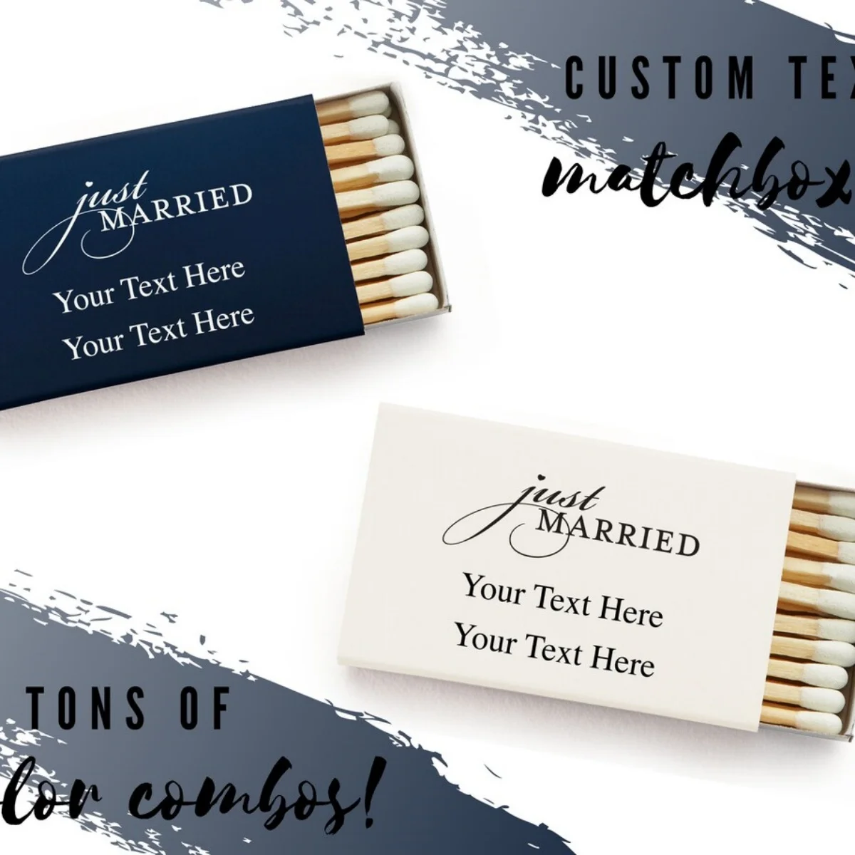 

Set of 50 Just Married Matchboxes - Sparkler Send-Off - Personalized Matches - Unique Wedding - Useful Wedding Favor - Wedding R