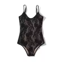 Women Jumpsuit Lace Backless Spaghetti Strap Slim Fit - Black
