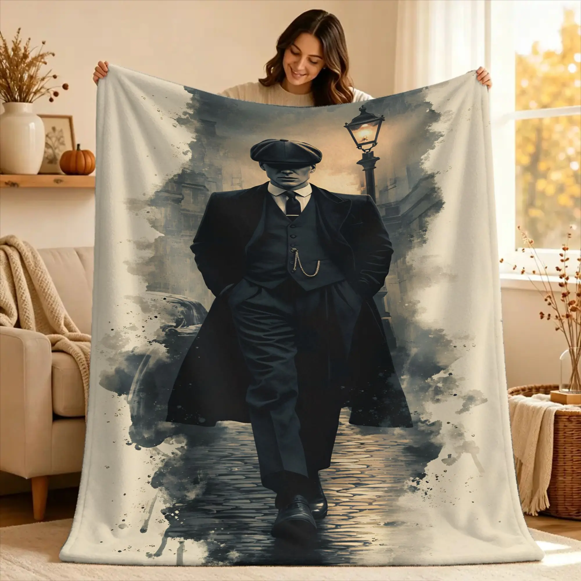 Peaky Blinders tommy shelby  Throw Blanket  Flannel Bedspread For Couch Chair Sofa Bed Novelty Sofa Bed Cover