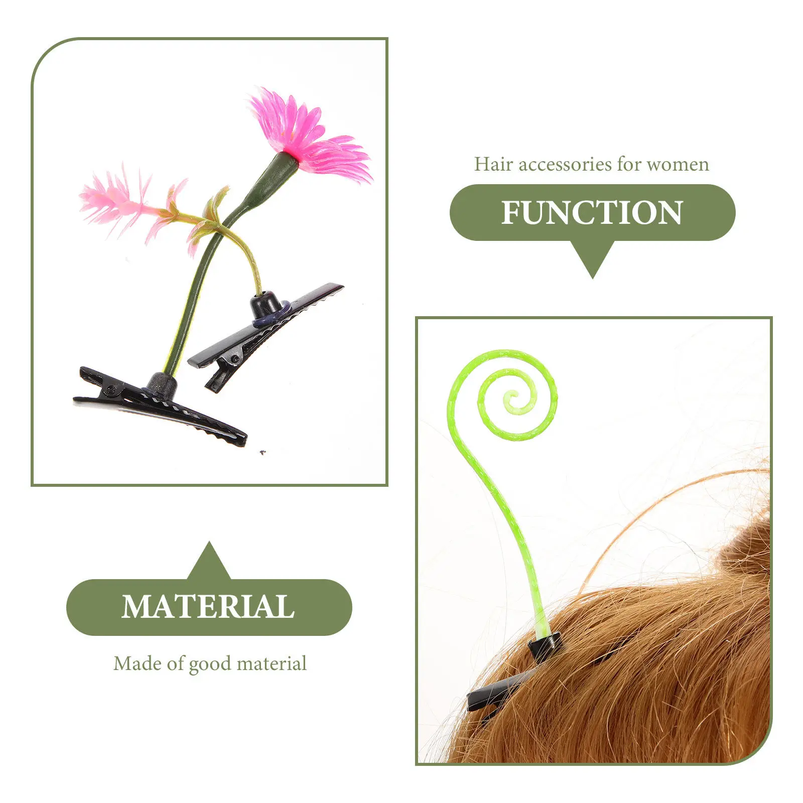 24Pcs Plant Hair Clips Assortment Cute Kawaii Sprout Hairpins for Women Daily Wear Party Cosplay Birthday Gift Small Hair