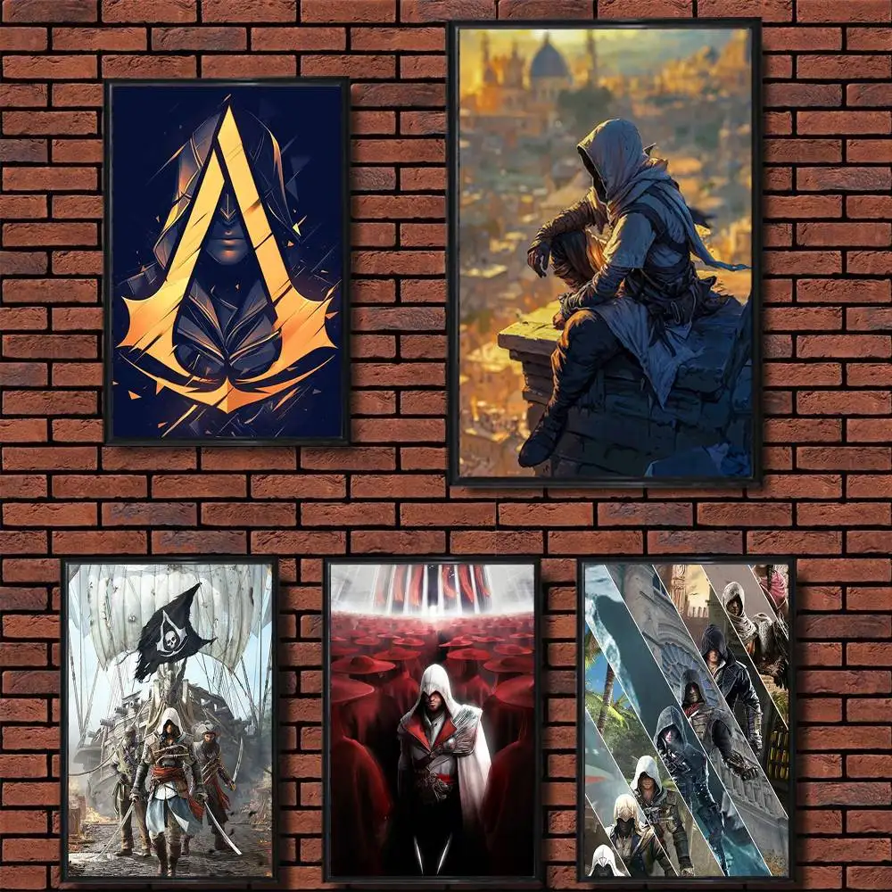 

Game A-Assassins cool CreedS High Quality Dorm Living Room Aesthetic Wall Decoration Painting Poster Stickers Gift