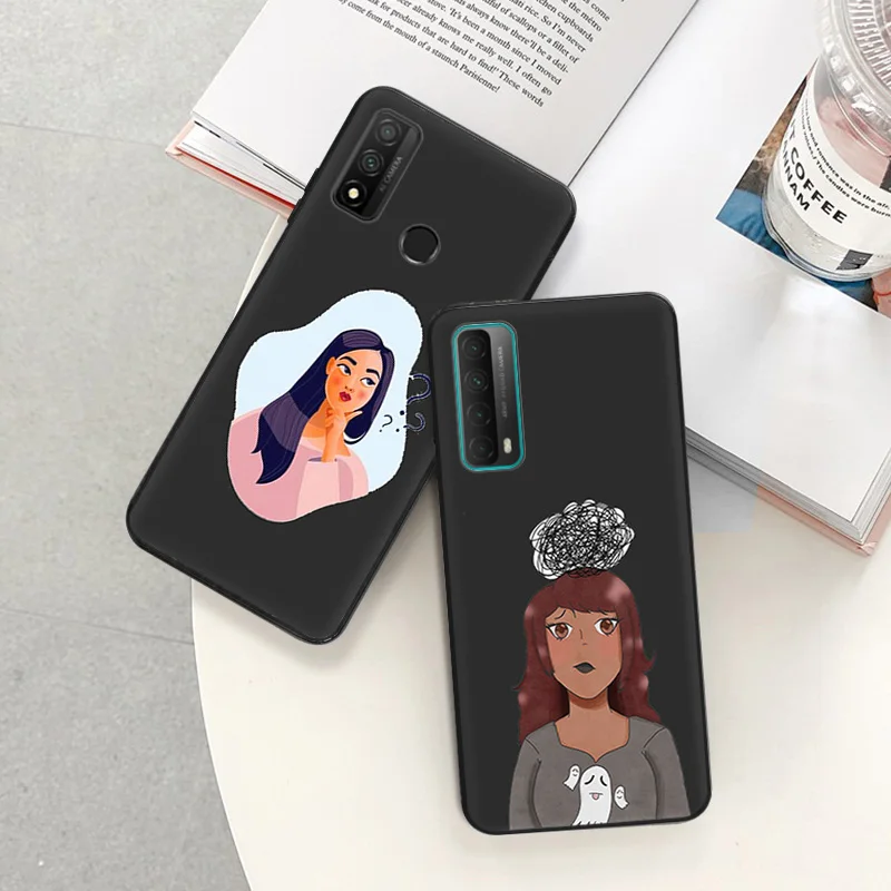 Soft Phone Case For Huawei P30 Pro P20 P40 P Smart Z Moto G31 G30 G200 One Fusion doubt Man Girl Cow duck Cartoon Protect Cover