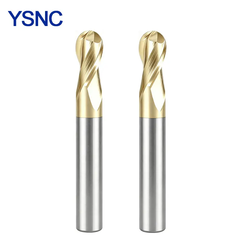 HRC75 2-Flute Solid Carbide Ball End Mill Titanium Alloy Unequal Flute High Hardness Ball End R Ball CNC Milling Cutter R4.5 5.5