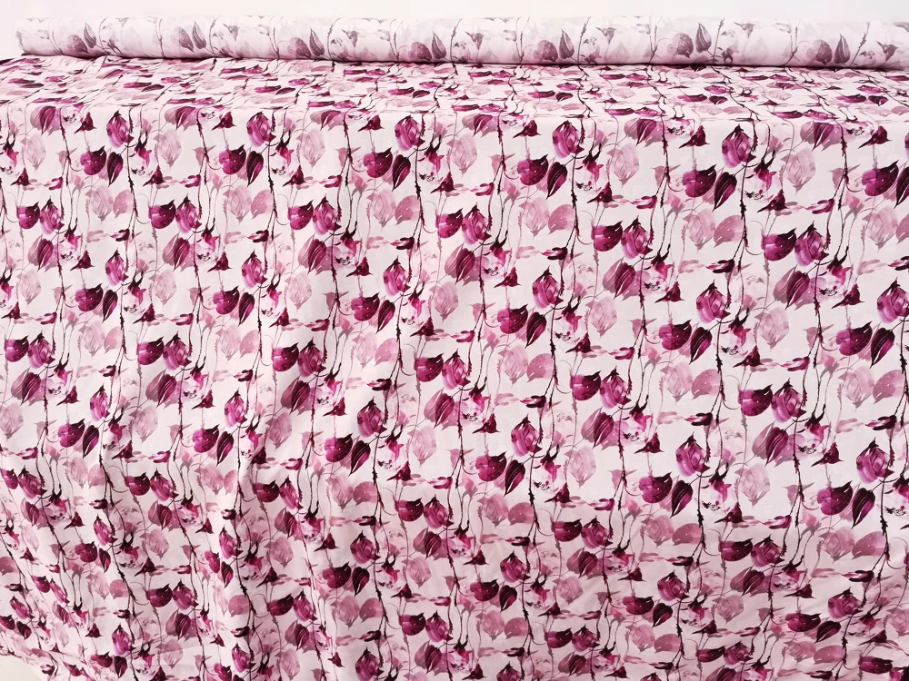 1 Meter x 1,4 Meter Blumenmuster-Viskosestoff, weiches Rayonmaterial für Kleider – Detail 12