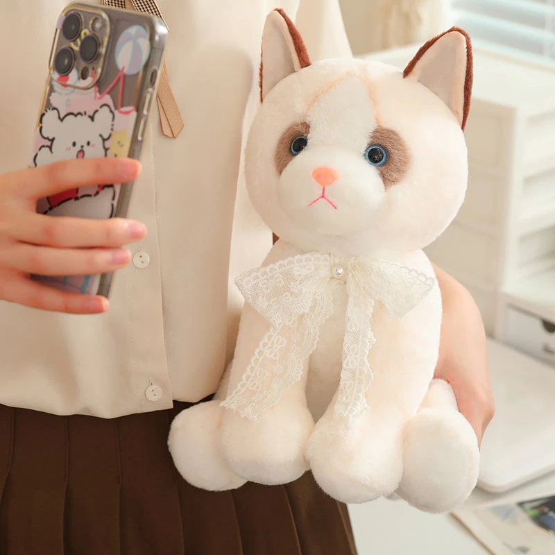 

Lifelike Ragdoll Cat Plush Toys Soft Stuffed Animal Cute Kitten Model Baby Appease Doll for Kids Girls Birthday Gifts Room Decor